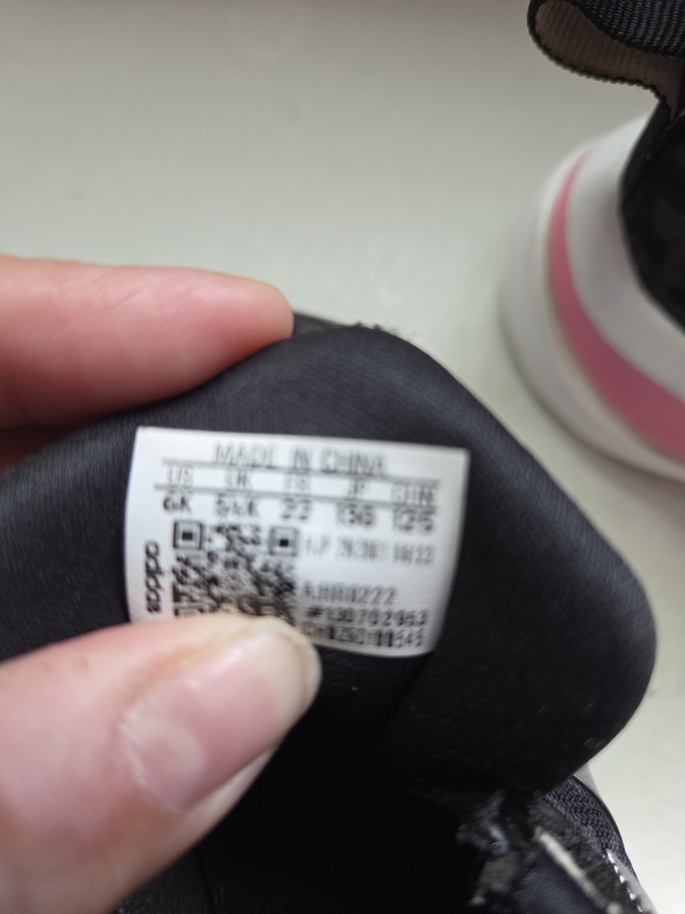 Adidas Kids Black and Pink Athletic Sneakers
